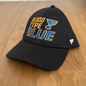 St. Louis Blues Hockey Stanley Cup Hat Blood Type Blue Adjustable Velcro